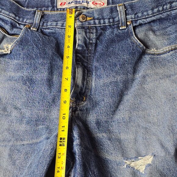 VINTAGE Anchor Blue Baggy Men Jeans 40x30 Blue Denim Skateboard Street Wear‎ Y2K - Picture 8 of 16